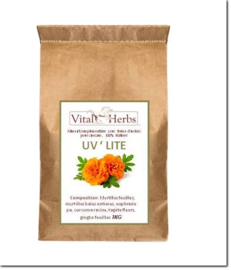 Mélange pour soutenir les chevaux atteints d'inflammation des yeux, uvéites chronique récidivante, douleurs oculaires et perte de l'acuité visuelle.