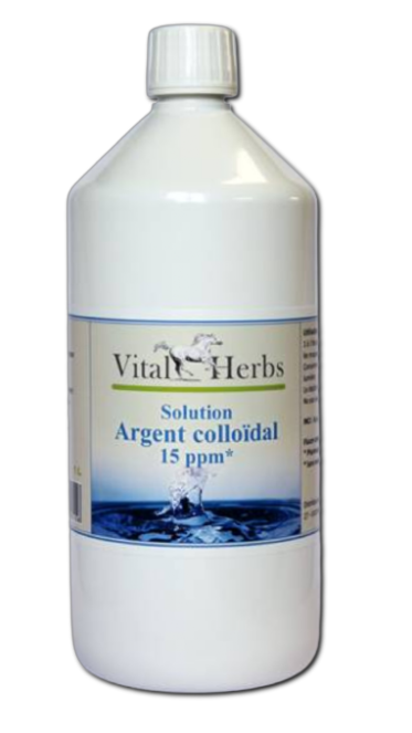 Solution à l’argent colloïdal 15 ppm Soins, pour chevaux, chats, chiens, jeunes animaux